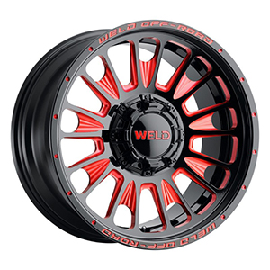 Weld Off-Road Scorch W122 Gloss Black Red Milled