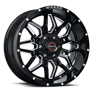Wicked Offroad W909 Gloss Black w/ Milled Windows & Milled Rivets