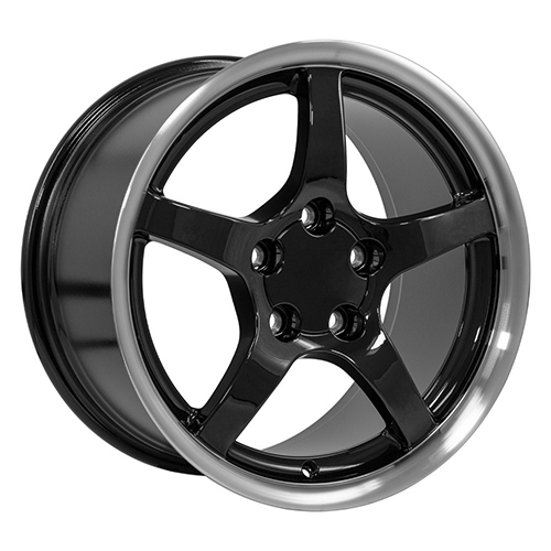 OE Wheels Chevrolet Corvette C5 CV05 Black W/ Machined Lip