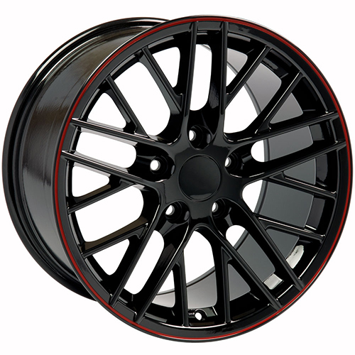 OE Wheels Chevrolet Corvette C6 ZR1 CV08A Gloss Black W/ Redline