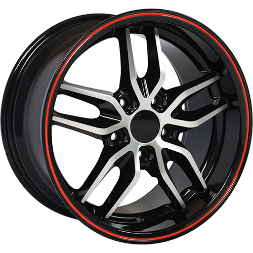 OE Wheels Chevrolet Corvette C7 Stingray CV18A Deep Dish Black Machined Redline