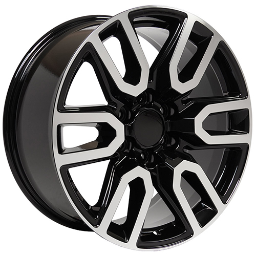 OE Wheels GMC Sierra CV36 Black Machined