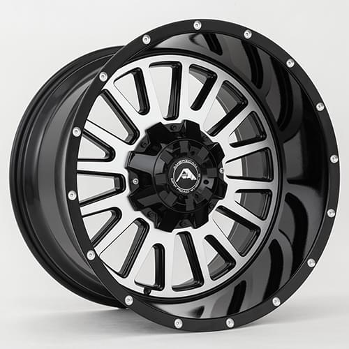 American Offroad A105 Gloss Black W/ Machined Face - Part Number A10520A2xxx-44BMF-627 American Offroad A105 Gloss Black W/ Machined Face Photo