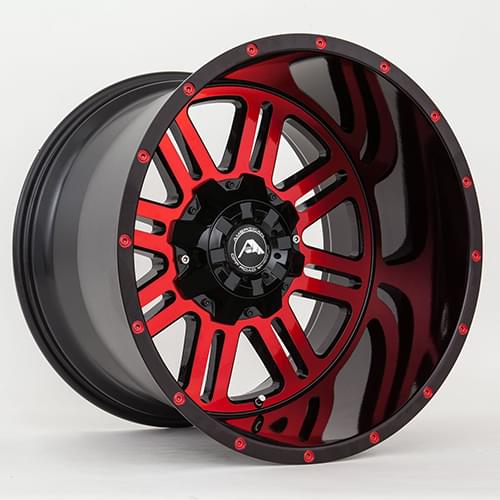 American Offroad A106 Gloss Black W/ Red Face - Part Number A10620A2514-44BMF-Red American Offroad A106 Gloss Black W/ Red Face Photo