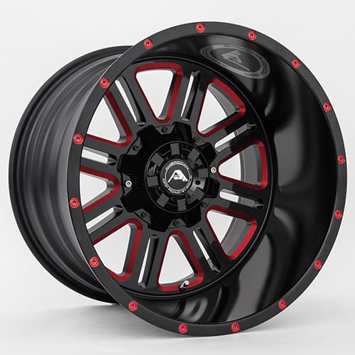 American Offroad A106 Gloss Black W/ Red Milled Spokes - Part Number A10622A4865-76BMI-Red American Offroad A106 Gloss Black W/ Red Milled Spokes Photo