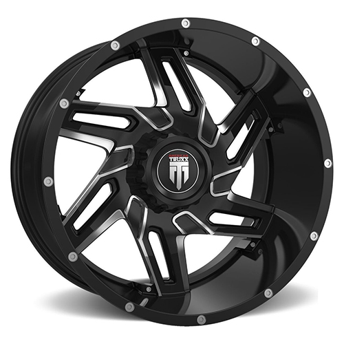 American Truxx Spurs AT186 Black W/ Milled Spokes - Part Number AT186-241443M American Truxx Spurs AT186 Black W/ Milled Spokes Photo