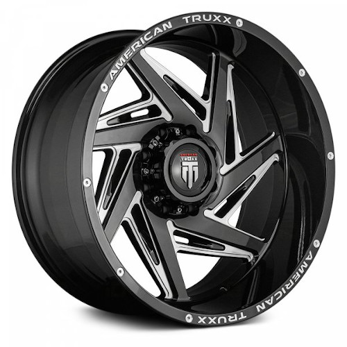 American Truxx Spiral AT1906 Matte Black W/ Milled Spokes - Part Number AT1906-22281M-44 American Truxx Spiral AT1906 Matte Black W/ Milled Spokes Photo