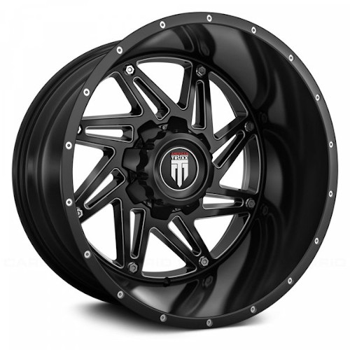 American Truxx Warrior AT165 Black W/ Milled Spokes - Part Number AT165-22437M-76 American Truxx Warrior AT165 Black W/ Milled Spokes Photo