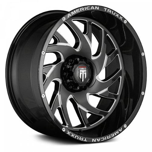 American Truxx Xclusive AT1907 Black W/ Milled Spokes - Part Number AT1907-24450M-76 American Truxx Xclusive AT1907 Black W/ Milled Spokes Photo