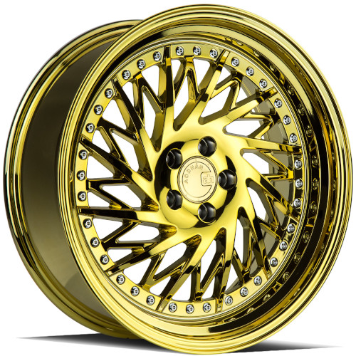 Aodhan Ds03 Vacuum Gold W/ Chrome Rivets Driver - Part Number DS31895510035VG_D Aodhan Ds03 Vacuum Gold W/ Chrome Rivets Driver Photo