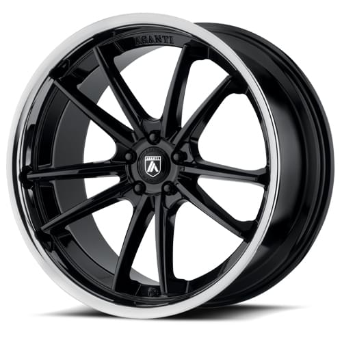 Asanti Black Label ABL-23 Gloss Black W/ Chrome Lip - Part Number ABL23-20905635BK Asanti Black Label ABL-23 Gloss Black W/ Chrome Lip Photo