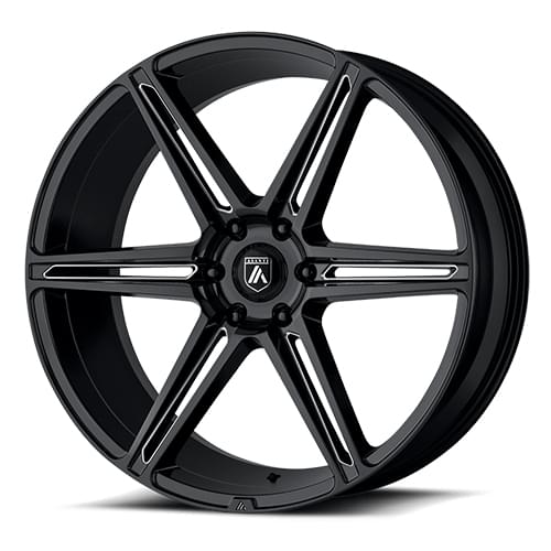 Asanti Black Label ABL-22 Gloss Black W/ Milled Spokes - Part Number ABL25-22106330BK Asanti Black Label ABL-22 Gloss Black W/ Milled Spokes Photo