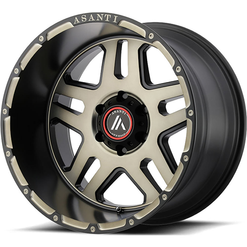 Asanti Offroad AB809 Matte Black Machined W/ Tinted Clear - Part Number AB809-17908712NBK Asanti Offroad AB809 Matte Black Machined W/ Tinted Clear Photo