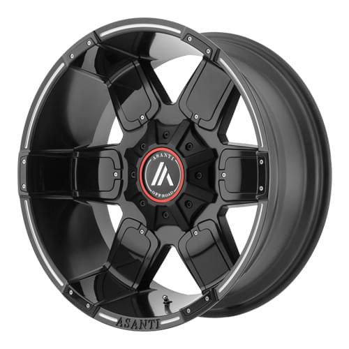 Asanti Offroad AB811 Satin Black Milled W/ Gloss Black Accents - Part Number AB811-20106724NBM Asanti Offroad AB811 Satin Black Milled W/ Gloss Black Accents Photo