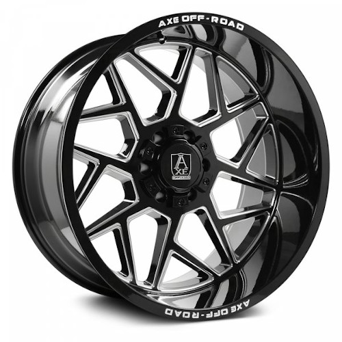 Axe Off-Road Nemesis Gloss Black W/ Doubled Milled Spokes - Part Number 22128165-44NEMBM Axe Off-Road Nemesis Gloss Black W/ Doubled Milled Spokes Photo