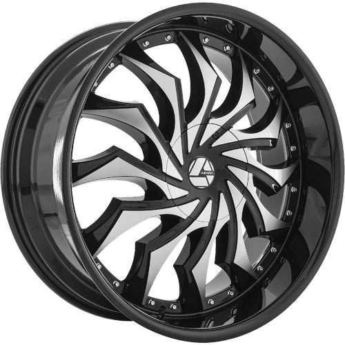 Azara AZA-515 Gloss Black Machined - Part Number AZA-515228551143120+38BM Azara AZA-515 Gloss Black Machined Photo