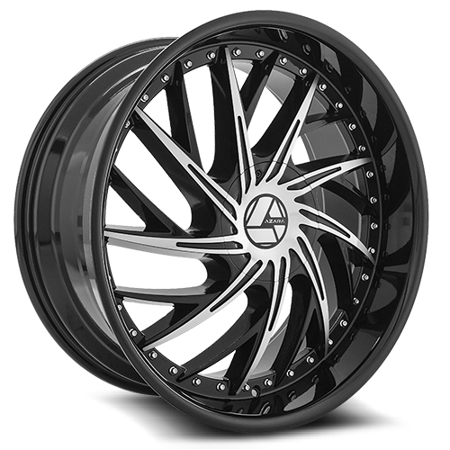 Azara AZA-516 Gloss Black Machined - Part Number AZA-516228551081143+38BM Azara AZA-516 Gloss Black Machined Photo