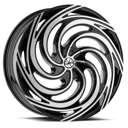 Azara AZA-519 Gloss Black Machined - Part Number AZA-519229561351397+25BM Azara AZA-519 Gloss Black Machined Photo