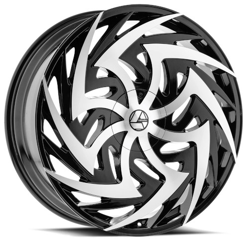 Azara AZA-520 Gloss Black Machined - Part Number AZA-52024905115120+18BM Azara AZA-520 Gloss Black Machined Photo