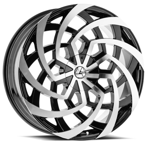Azara AZA-521 Gloss Black Machined - Part Number AZA-52128955115120+15BM Azara AZA-521 Gloss Black Machined Photo