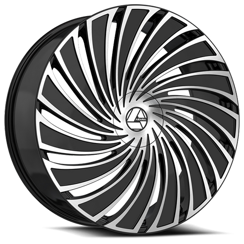 Azara AZA-533 Gloss Black W/ Machined Face - Part Number AZA-533208551121143+35BM Azara AZA-533 Gloss Black W/ Machined Face Photo