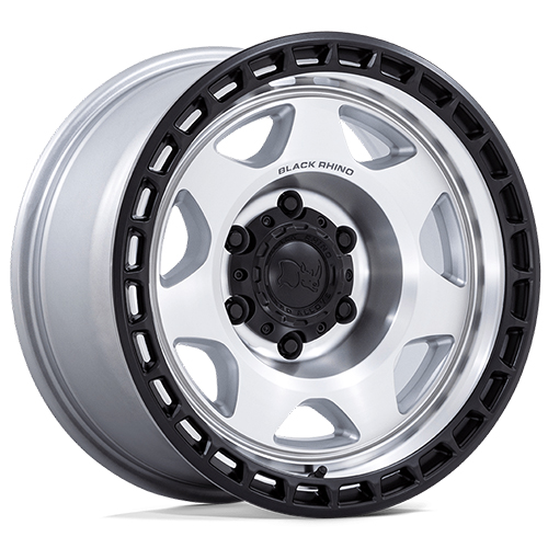 Black Rhino Voyager Silver W/ Machined Face & Matte Black Lip - Part Number BR018SD17857700 Black Rhino Voyager Silver W/ Machined Face & Matte Black Lip Photo
