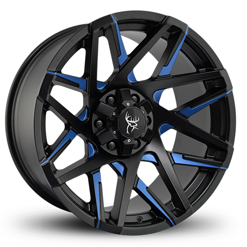 Buck Commander Canyon Satin Black Milled W/ Blue Clearcoat - Part Number CY42090660ML3-BL Buck Commander Canyon Satin Black Milled W/ Blue Clearcoat Photo