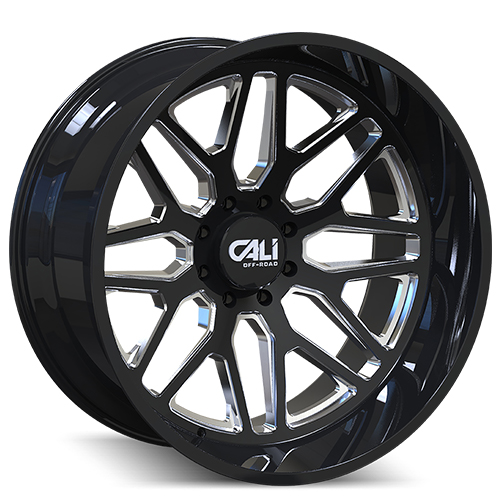 Cali Offroad Invader 9115 Gloss Black Milled Spokes - Part Number 9115-28236BM Cali Offroad Invader 9115 Gloss Black Milled Spokes Photo