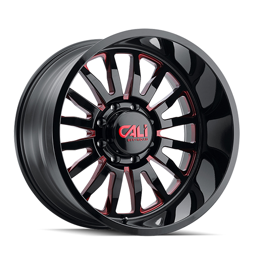 Cali Offroad Summit 9110 Gloss Black W/ Red Milled Spokes - Part Number 9110-2985BTR Cali Offroad Summit 9110 Gloss Black W/ Red Milled Spokes Photo