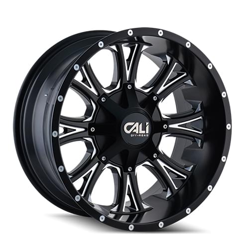 Cali Offroad Americana 9101 Satin Black W/ Milled Spokes - Part Number 9101-2997M18 Cali Offroad Americana 9101 Satin Black W/ Milled Spokes Photo