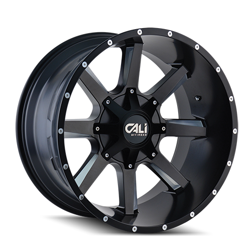 Cali Offroad Busted 9100 Satin Black W/ Milled Spokes - Part Number 9100-2997M18 Cali Offroad Busted 9100 Satin Black W/ Milled Spokes Photo