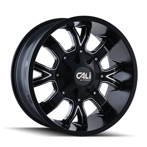 Cali Offroad Dirty 9104 Satin Black W/ Milled Spokes - Part Number 9104-22478M Cali Offroad Dirty 9104 Satin Black W/ Milled Spokes Photo