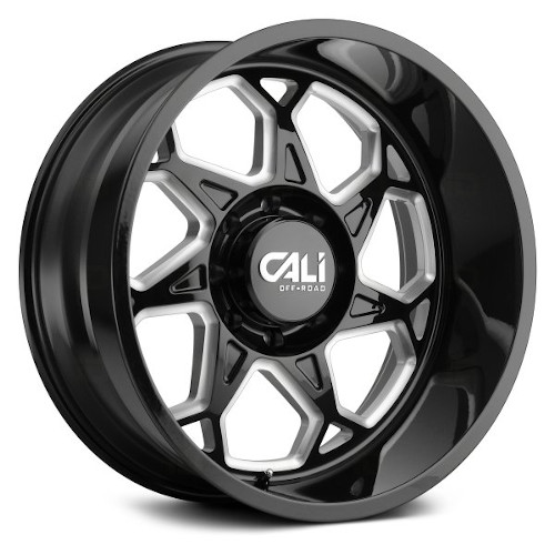 Cali Offroad Sevenfold 9111 Gloss Black W/ Milled Spokes - Part Number 9111-2173BM Cali Offroad Sevenfold 9111 Gloss Black W/ Milled Spokes Photo