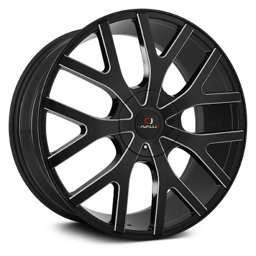 Cavallo CLV-15 Gloss Black W/ Milled Spokes - Part Number CLV-15229561351397+25BMW Cavallo CLV-15 Gloss Black W/ Milled Spokes Photo