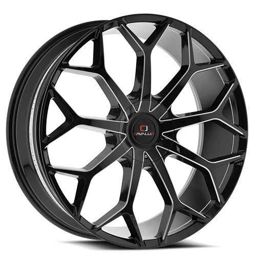 Cavallo CLV-22 Gloss Black W/ Milled Spokes - Part Number CLV-22249061351397+30BMW Cavallo CLV-22 Gloss Black W/ Milled Spokes Photo