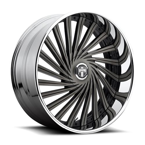 Dub Dazed S241 Black W/ Dark Tint Spokes & SS Lip - Part Number S241289008+05 Dub Dazed S241 Black W/ Dark Tint Spokes & SS Lip Photo