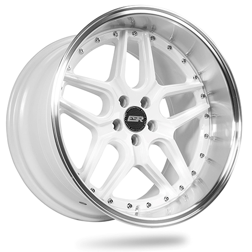 ESR CS15 Gloss White Machined Lip - Part Number 88551430 CS15WHT-ML 5X110 ESR CS15 Gloss White Machined Lip Photo