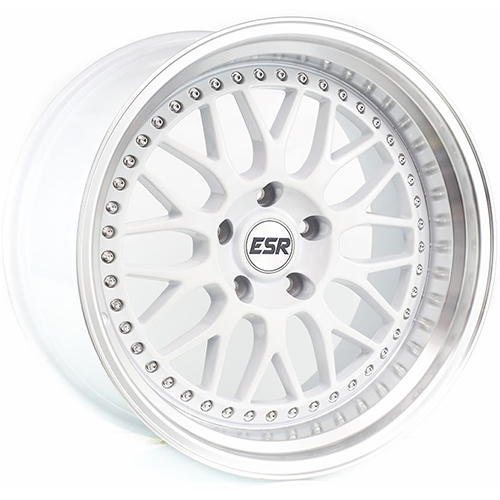 ESR SR01 White W/ Machined Lip - Part Number 99551422 SR01WHT-ML 5X112 ESR SR01 White W/ Machined Lip Photo