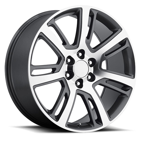 Factory Reproductions FR 48 Cadillac Escalade Gloss Gray W/ Machined Face - Part Number 48290316510 Factory Reproductions FR 48 Cadillac Escalade Gloss Gray W/ Machined Face Photo