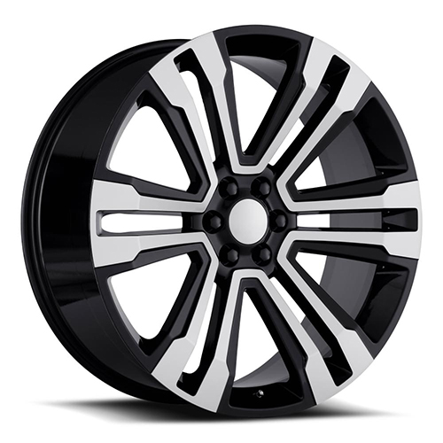 Factory Reproductions FR 72 Escalade Gloss Black W/ Machined Face - Part Number 72610306507 Factory Reproductions FR 72 Escalade Gloss Black W/ Machined Face Photo