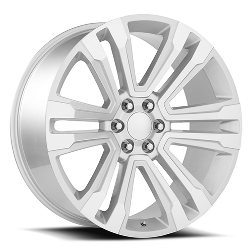 Factory Reproductions FR 72 Escalade Gloss Silver W/ Machined Face - Part Number 72410306509 Factory Reproductions FR 72 Escalade Gloss Silver W/ Machined Face Photo