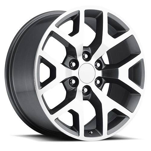 Factory Reproductions FR 44 GMC Sierra Gloss Gray W/ Machined Face - Part Number 44290316510 Factory Reproductions FR 44 GMC Sierra Gloss Gray W/ Machined Face Photo