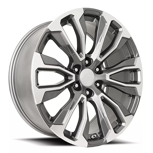 Factory Reproductions FR 203 GMC Denali 12 Spoke Gray Machined - Part Number 203290286510 Factory Reproductions FR 203 GMC Denali 12 Spoke Gray Machined Photo