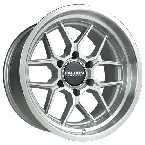 Falcon Wheels TX1 Apollo Silver W/ Machine Face & Lip - Part Number TX1-7983-12-SLF Falcon Wheels TX1 Apollo Silver W/ Machine Face & Lip Photo