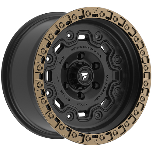Fittipaldi Offroad FT100 Satin Black W/ Bronze Ring - Part Number FT100-20908165P18BZ Fittipaldi Offroad FT100 Satin Black W/ Bronze Ring Photo