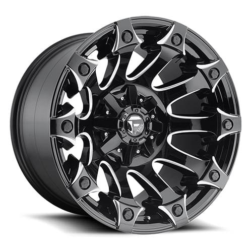 Fuel Offroad Battle Axe D578 Gloss Black W/ Milled Spokes - Part Number D57820908257 Fuel Offroad Battle Axe D578 Gloss Black W/ Milled Spokes Photo