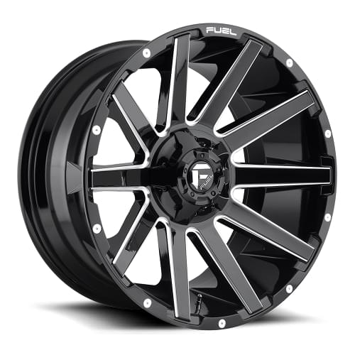 Fuel Offroad Contra D615 Gloss Black W/ Milled Spokes - Part Number D61522007047 Fuel Offroad Contra D615 Gloss Black W/ Milled Spokes Photo