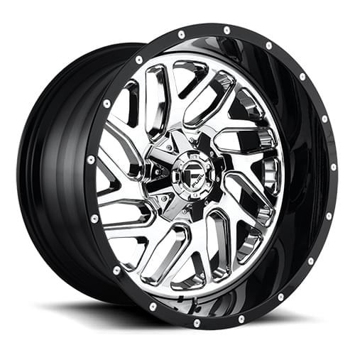 Fuel Offroad Triton D211 Chrome W/ Gloss Black Lip - Part Number D21122201747 Fuel Offroad Triton D211 Chrome W/ Gloss Black Lip Photo