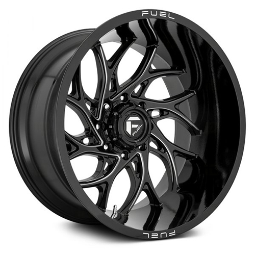 Fuel Offroad Runner D741 Gloss Black W/ Milled Spokes - Part Number D74122208447 Fuel Offroad Runner D741 Gloss Black W/ Milled Spokes Photo