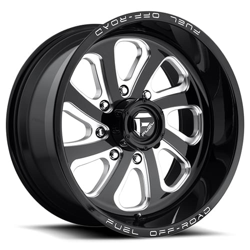 Fuel Offroad Flow D587 Gloss Black W/ Milled Spokes - Part Number D58722008947 Fuel Offroad Flow D587 Gloss Black W/ Milled Spokes Photo